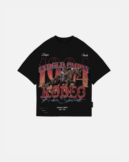 UNDERGOLD RODEO 1994 UNDGLD COMPANY BOXY T SHIRT BLACK